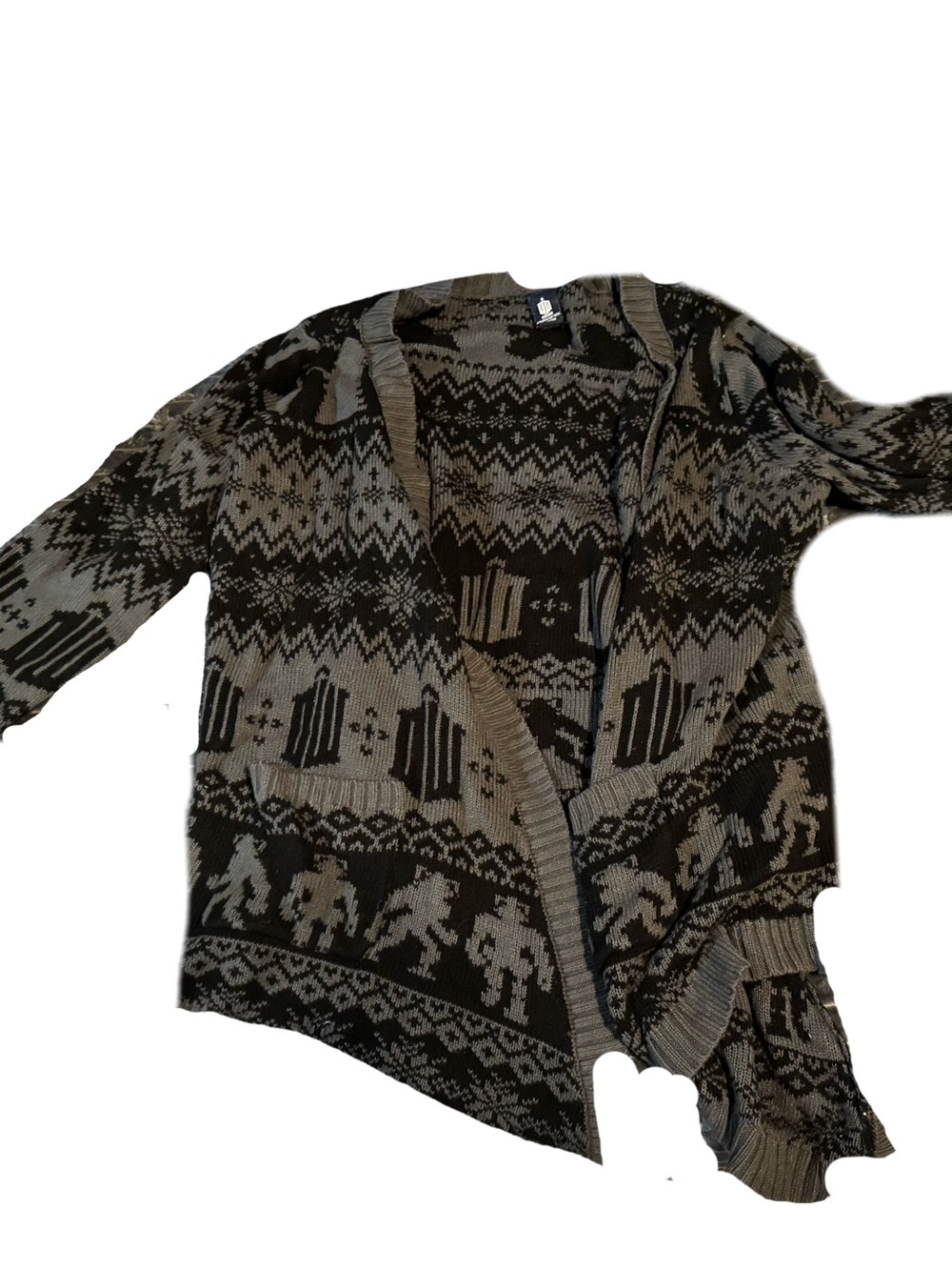 Hot Topic Gray and Black Knit Cardigan